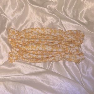 Rebellious Dreamer Tube Top Yellow floral tropical shirt